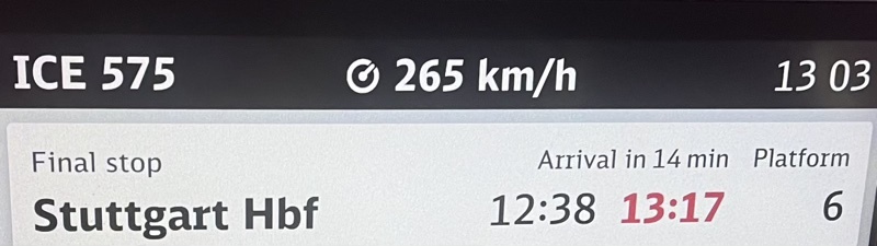 Mit dem ICE von Gotha nach Stuttgart